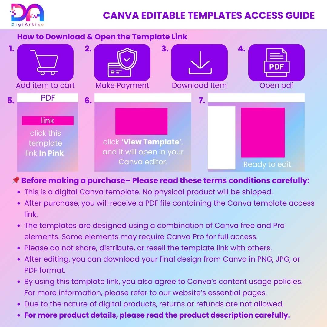 CANVA EDITABLE TEMPLATE ACCESS GUIDE BY DIGIARTIXO