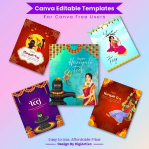 Teej Wishes Instagram Post Template Set