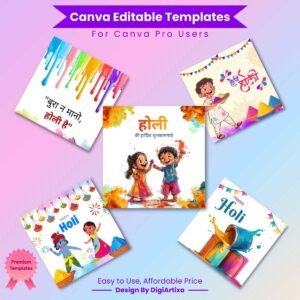 Holi Instagram Post Template Set