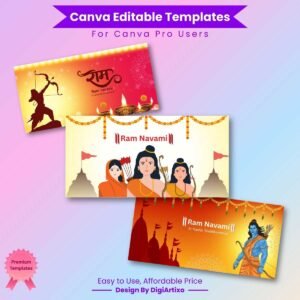 Ram Navami Wishes Banner Template Set 