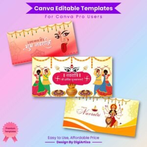 Navratri Wishes Banner Template Set