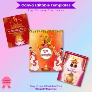 Navratri Wishes Instagram Post Template Set