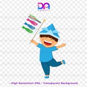 Cute Boy Illustration Celebrating Japan Childrens Day (Kodomo no Hi)