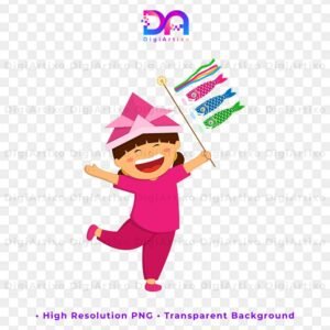 Cute Girl Illustration Celebrating Japan Childrens Day (Kodomo no Hi)