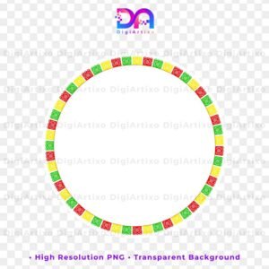 Colorful party triangles circular border