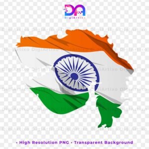 India flag in gujarat map
