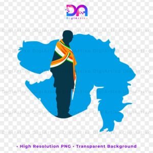 Sardar Patel silhouette with gujarat map