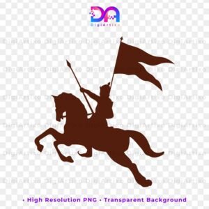 Maharana Pratap on a horse silhouette