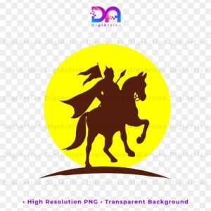 Maharana Pratap on a horse silhouette