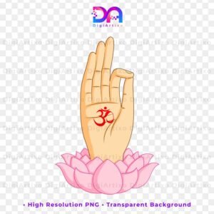 Hand posture on a lotus