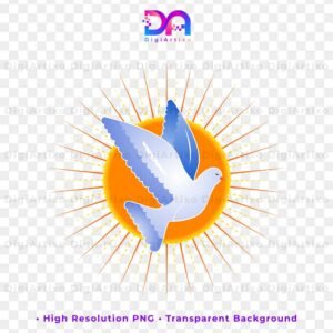 Pentecost dove with fire flames