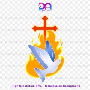 Pentecost dove with fire flames