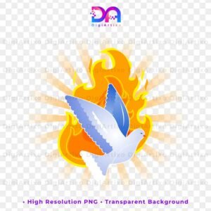 Pentecost dove with fire flames