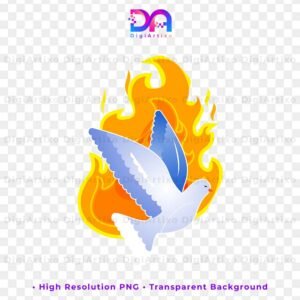 Pentecost dove with fire flames