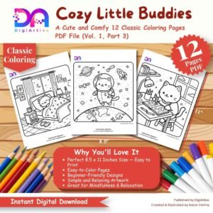Cozy Little Buddies Cute Cat Coloring Pages