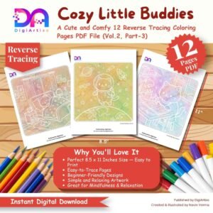 Cozy Little Buddies Cute Cat Reverse Tracing Coloring Pages